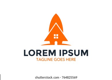 unique rocket related logo. memorable. simple. vector. editable