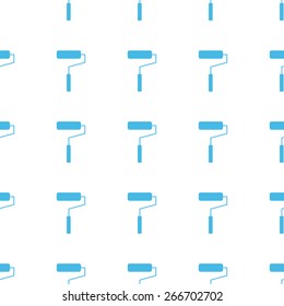 Unique Roller white and blue seamless pattern for web design. Vector symbol