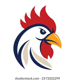 Unique Rooster Head Logo for Mascots
