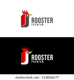 Unique rooster logo design.Illustration logo