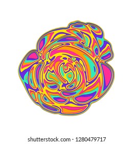 Unique Rose abstract graphic elements.Textile fashion print fabric Rose. Flower pattern used for building decoration. Abstract forms Rose dynamic composition. Abstract style vector.