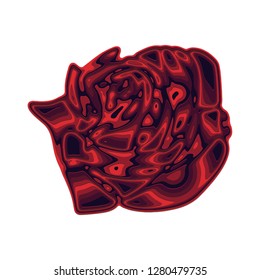 Unique Rose abstract graphic elements.Textile fashion print fabric Rose. Flower pattern used for building decoration. Abstract forms Rose dynamic composition. Abstract style vector.