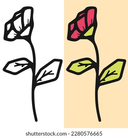 
Unique rose flower vector illustration