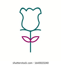 Unique Rose Vector Line Icon