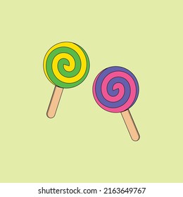 ilustración única de helado de círculo circular