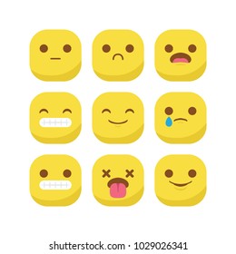 Unique round emoji emoticon smiley icon set vector isolated, suitable for your feelings content