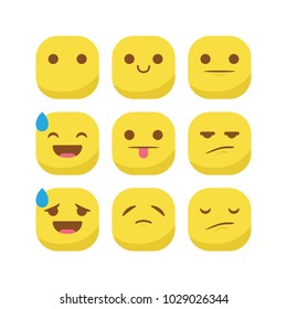 Unique round emoji emoticon smiley icon set vector isolated, suitable for your feelings content