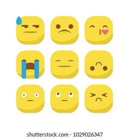 Unique round emoji emoticon smiley icon set vector isolated, suitable for your feelings content