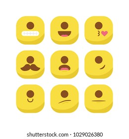 Unique round emoji emoticon smiley icon set vector isolated, suitable for your feelings content