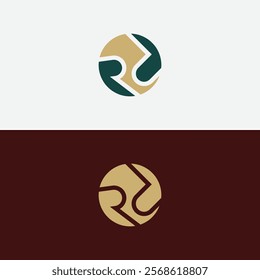 Unique RP Letters Logo Icon Design Concept Vector Template Symbol.
