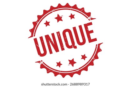 UNIQUE Gummistempel, Vektorgrafik auf weißem Hintergrund
