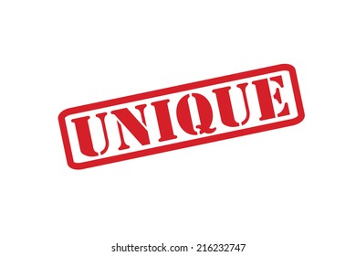 UNIQUE Rubber Stamp vector over a white background.