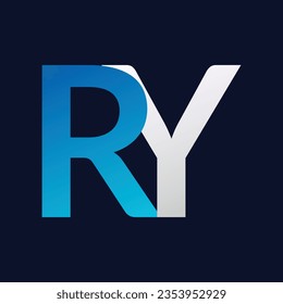 Logo de la letra RY única Plantilla vectorial de icono.