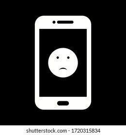 Icono de glifo de vector de cara triste único