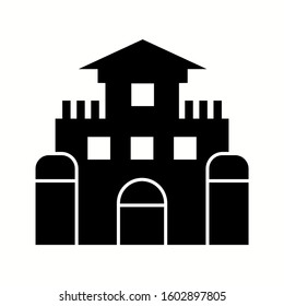 Unique Sandcastle Vector Glyph Icon
