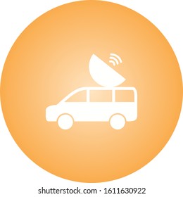 Unique Satellite Car Vector Glyph Icon