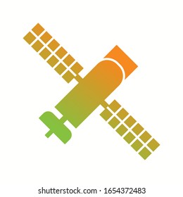 Icono de glifo de vector de satélite único