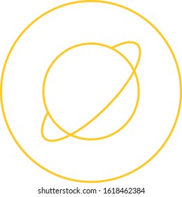 Unique Saturn Vector Line Icon