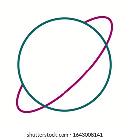 Unique Saturn Vector Line Icon