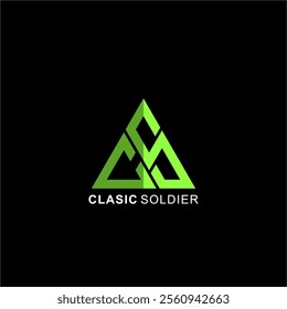 Unique SC letter logo in green triangle shape suitable for logo design for expedition companies, warehouses, gaming, children's toy shops, spare parts, computer equipment, hardware shops