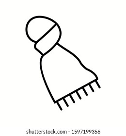 Unique Scarf Vector Line Icon