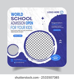 Unique School Admission Social Media Post Design Template