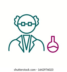 Unique Scientist Vector Line Icon