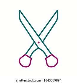 Unique Scissors Vector Line Icon