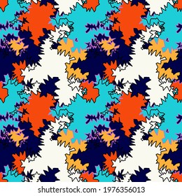 Unique seamless abstract artwork with chaotic curved patterns