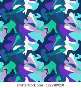 Unique seamless abstract pattern with chaotic vector shapes