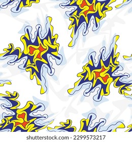 Unique seamless artwork with hand drawn wave abstract pattern
