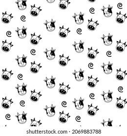 Unique seamless pattern cow design