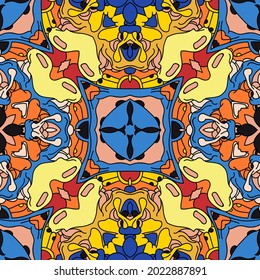 Unique seamless pattern doodle ornamental ethnic tribal vintage festival