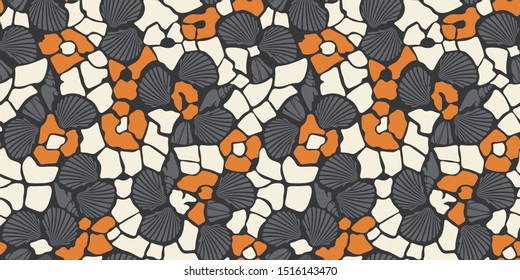 Unique Seamless Pattern. Floor tile, wallpaper, wrapping paper, page fill in Mediterranean ceramic style. Useful for wrapping, wallpapers and textile. 