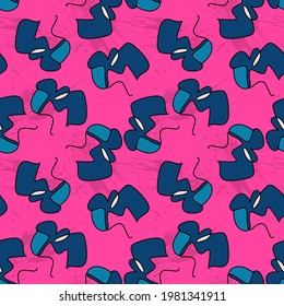 Unique seamless pattern with hand drawn repeat abstract elements
