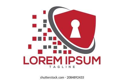 Logotipo único de bloqueo de seguridad Logo vectorial y abstracto moderno y minimalista