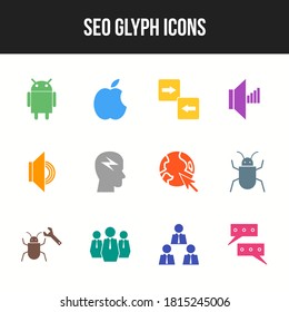 Unique SEO Glyph icon set