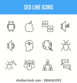 Unique SEO Line icon set