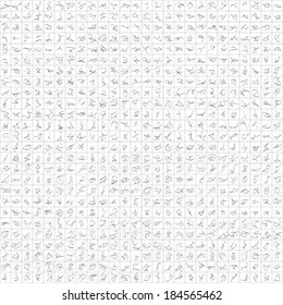Unique set of 625 abstract symbols and hieroglyphs.