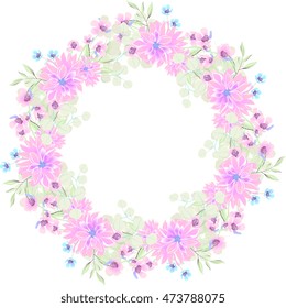 Unique set of bouquet and wreath of flower succulent, chrysanthemum, cactus, eucalyptus  with leave and basil. Suitable for ceremonial wedding invitation, greeting card, save the date card.