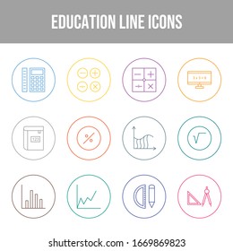 Conjunto único de iconos educativos	