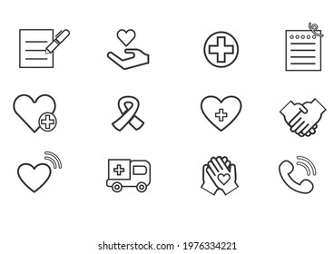 A unique set of medical icon for use.