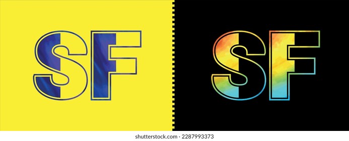 Logo de la letra SF exclusiva Plantilla vectorial de icono. Diseño de logotipo de alfabeto elegante de primera calidad para empresas