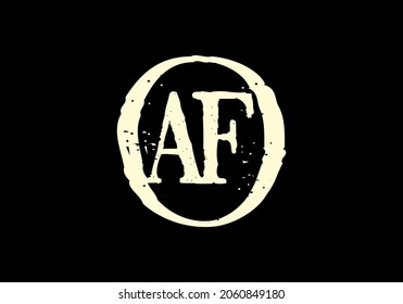 Unique shape of AF initial letter design