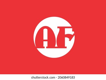 Unique shape of AF initial letter design