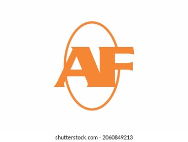 Unique shape of AF initial letter design