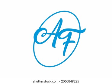 Unique shape of AF initial letter design
