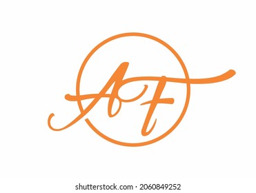 Unique shape of AF initial letter design