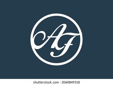 Unique shape of AF initial letter design