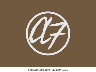 Unique shape of AF initial letter design